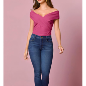 Blusa Cruzada Hombros Drapeados