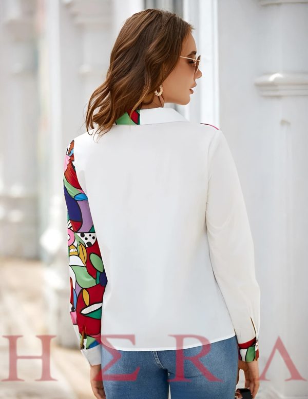 Polka Dot & Geo Print Button Front Shirt - Imagen 2